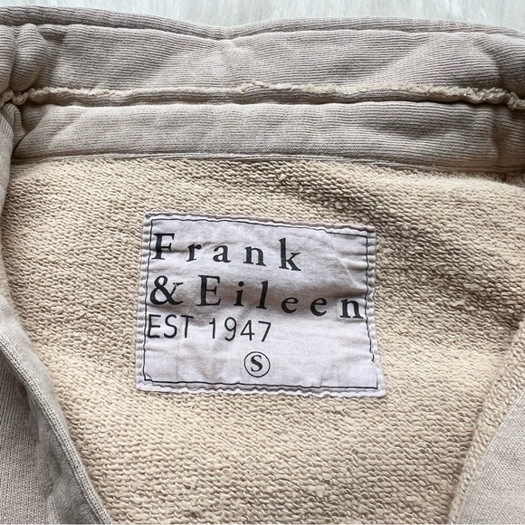 NEW Frank & Eileen Sz S PATRICK POPOVER HENLEY- CAMEL Sweatshirt Raw Cut Relaxed - Picture 5 of 17